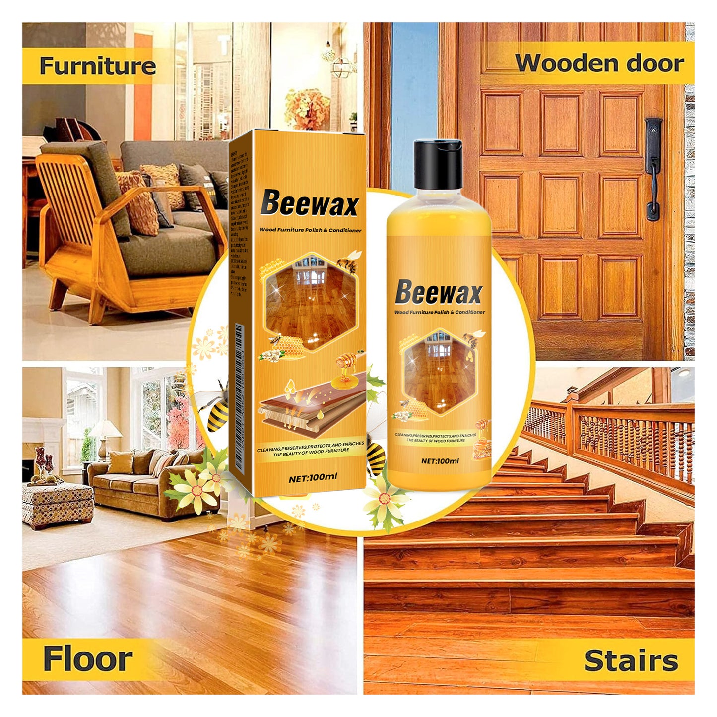 Beeswax Wood Polish & Conditioner β Restore Shine & Protect Furniture Naturally
