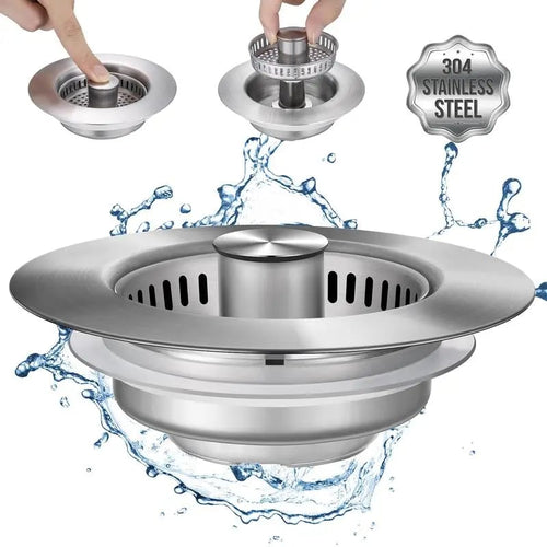 🔥LAST DAY 50% OFF-Upgraded 3 in 1 Kitchen Sink Drain Strainer