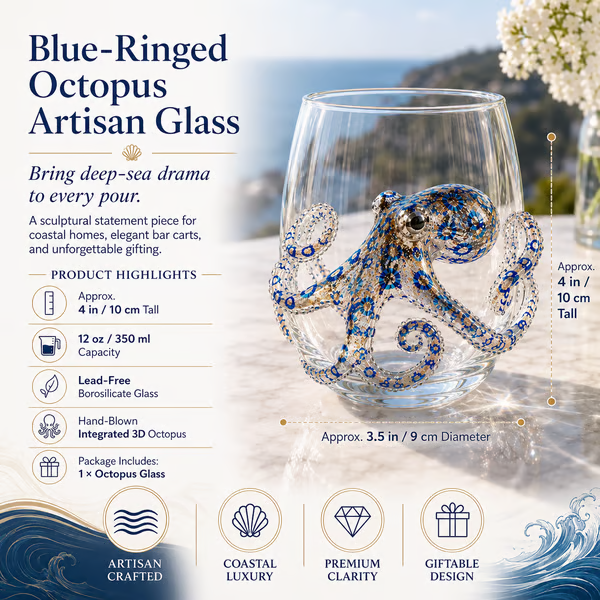 2026 HOT SALEš 3D Ocean Animal Artisan Glassware Collection | For Fresher Sips, Sunlight-Catching Details, Coastal Elegance & Elevated Home Bar Vibes āØ