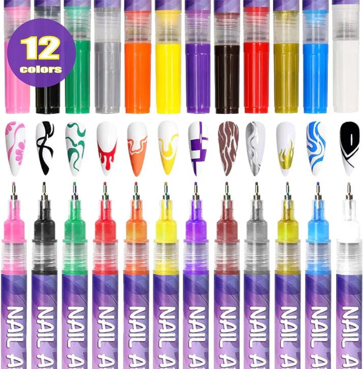 Last Day 50% OFF🎨12 Colors Nail Art Pens Set