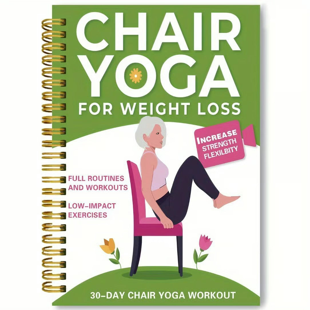 š„30-Day Chair Yoga Weight Loss Spiral Notebook & Exercise Guide