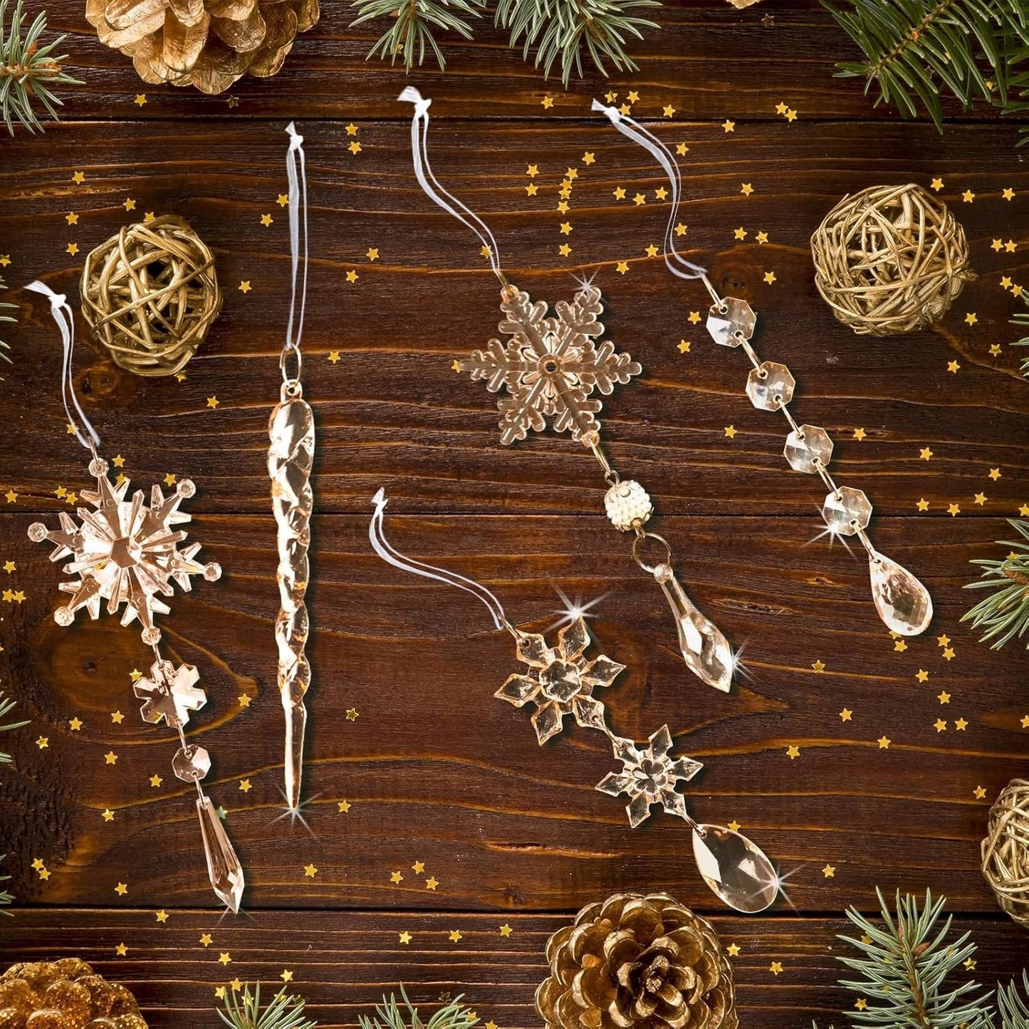 🎅🎄Crystal Snowflake Ornaments – Winter New Year Party