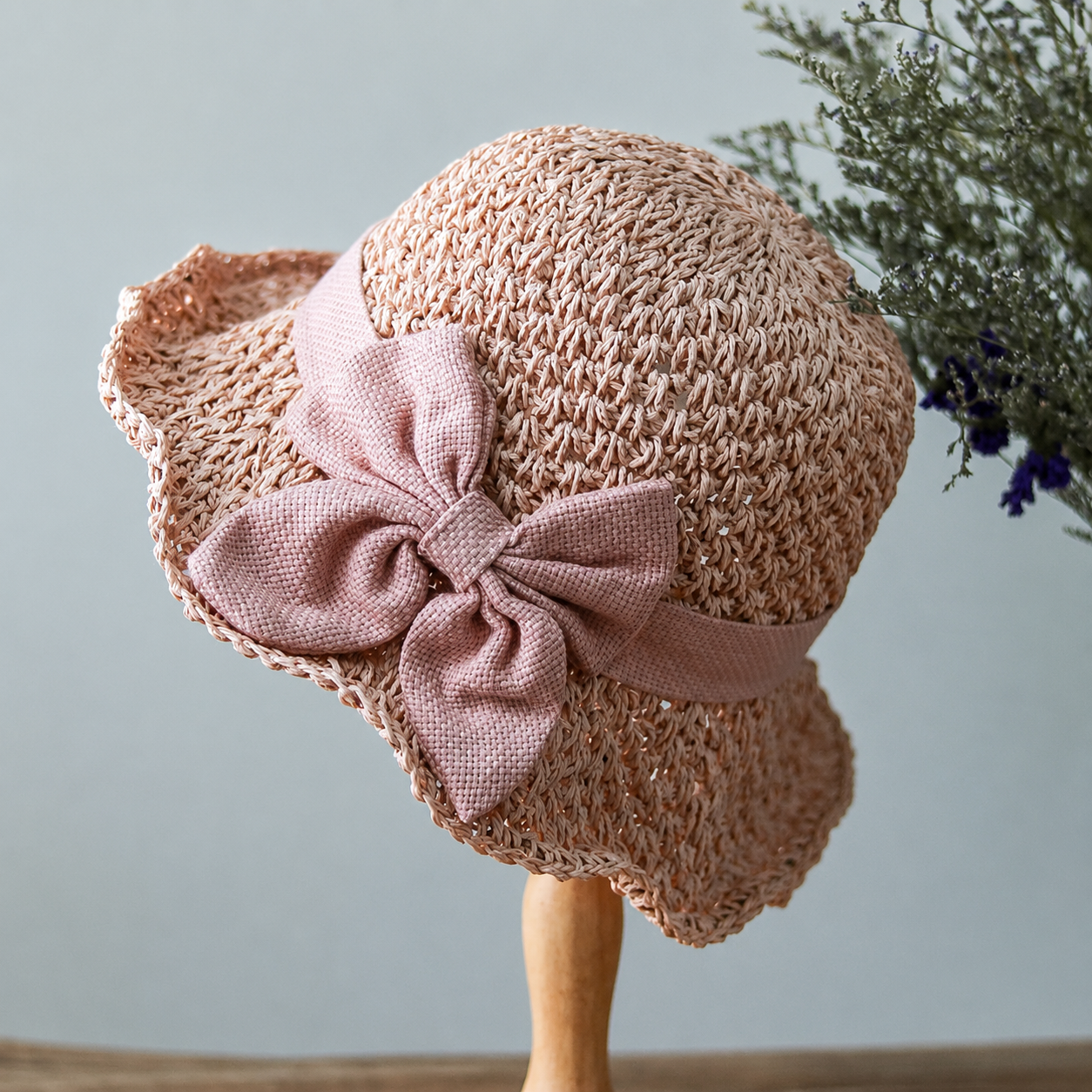 🔥HOT Sale🔥👒Elegant Woven Straw Sun Hat with Bow 🌞
