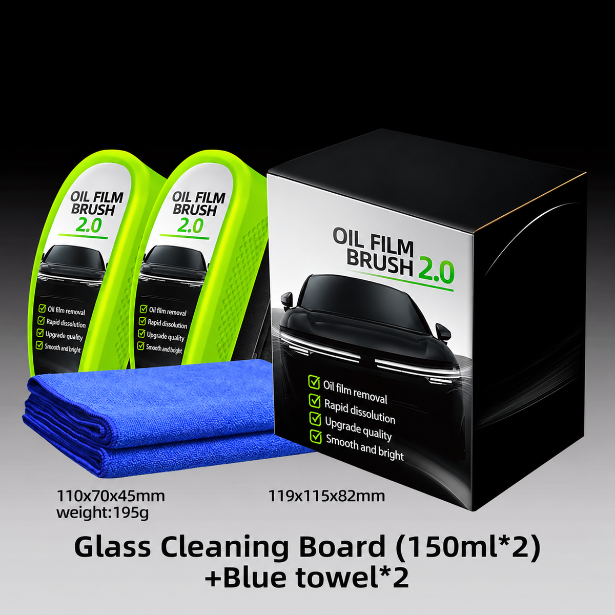 Brosse Anti-Film Gras pour Pare-Brise 2.0 – Une Vision Plus Nette par Tous les Temps