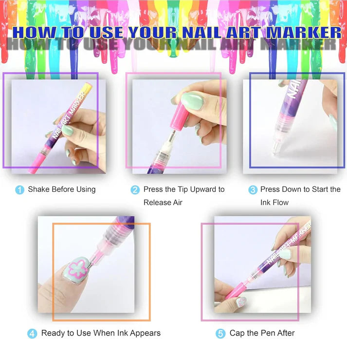 Last Day 50% OFF🎨12 Colors Nail Art Pens Set
