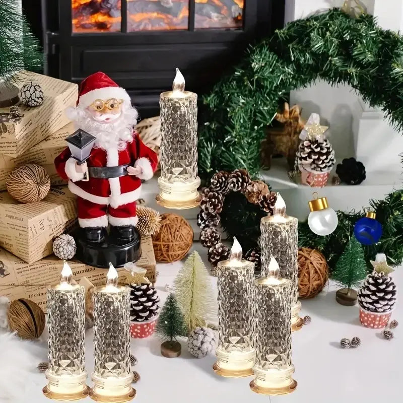 🎅Xmas Sales🔥Crystal LED Candle Set – Warm Flickering Glow for Date Nights, Parties & Home Decor