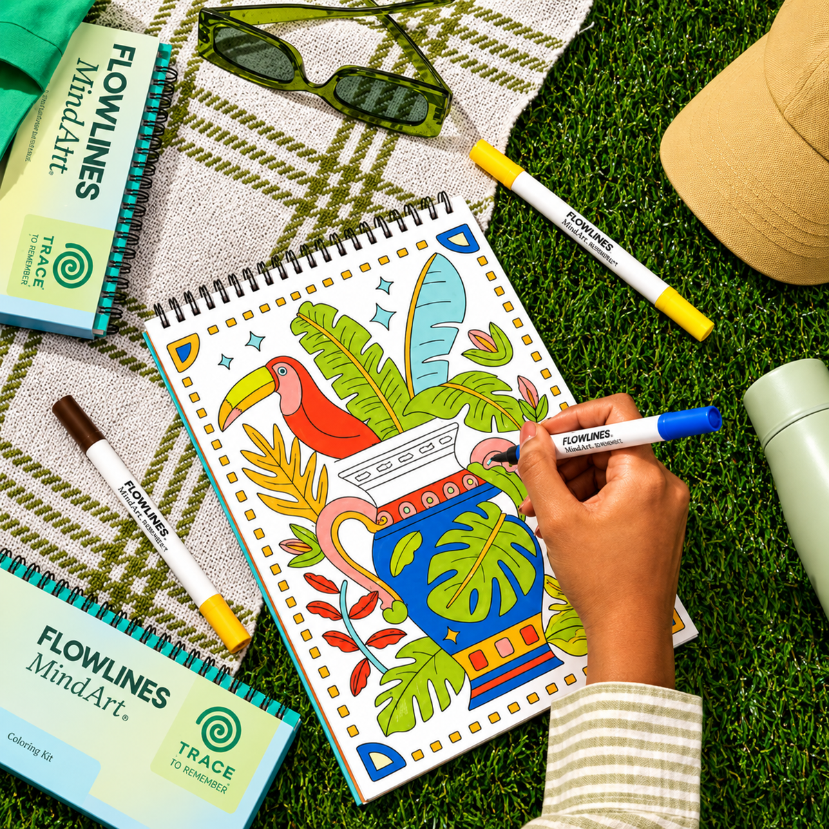 Guided flow art pad used outdoors