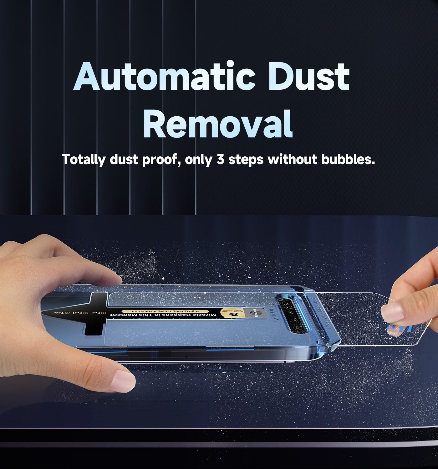 🔥100K+ SOLD! 📱2025 New Upgraded Screen Protector For iPhone-Automatic Dust Free Eco-Friendly Protection
