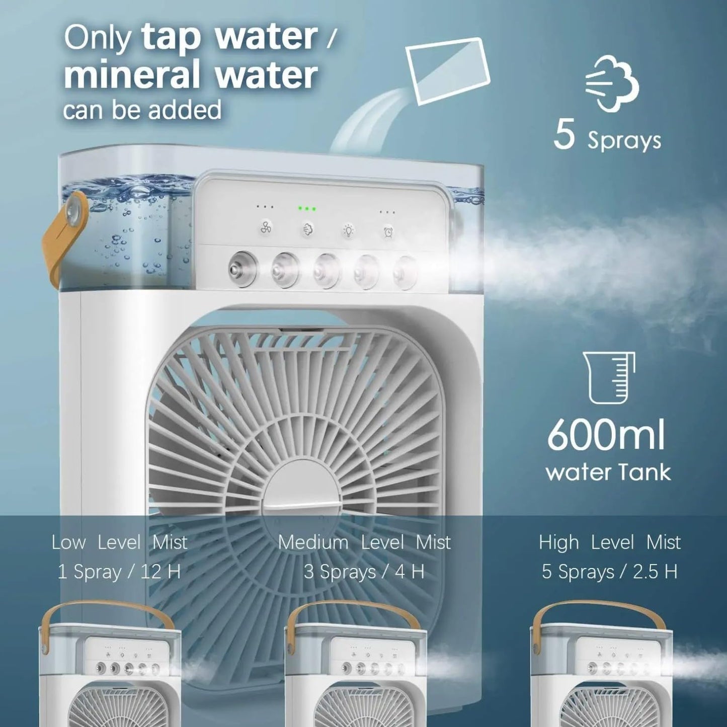 ❄️ 3-in-1 Portable Air Cooler Fan