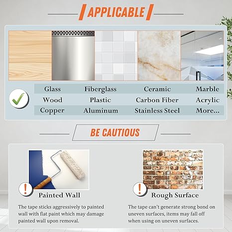 ✨Extra Large Double Sided Tape, Clear & Tough Nano Tape, Multipurpose Mounting Tape