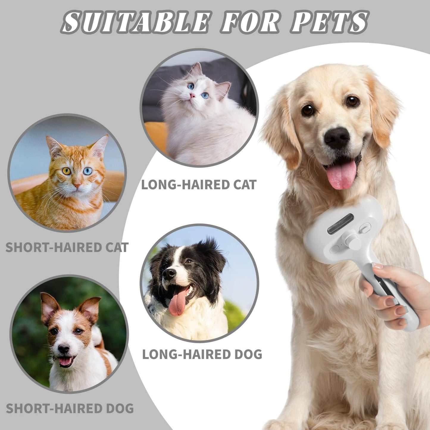š„Hot SaleāØSelf-Cleaning Spray Pet Brush for Shedding