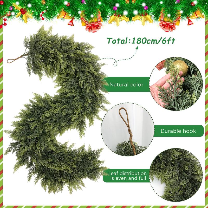 š2025 Super Value Seš„6 FT Artificial Cedar Garlands āRealistic Touch Winter Greenery