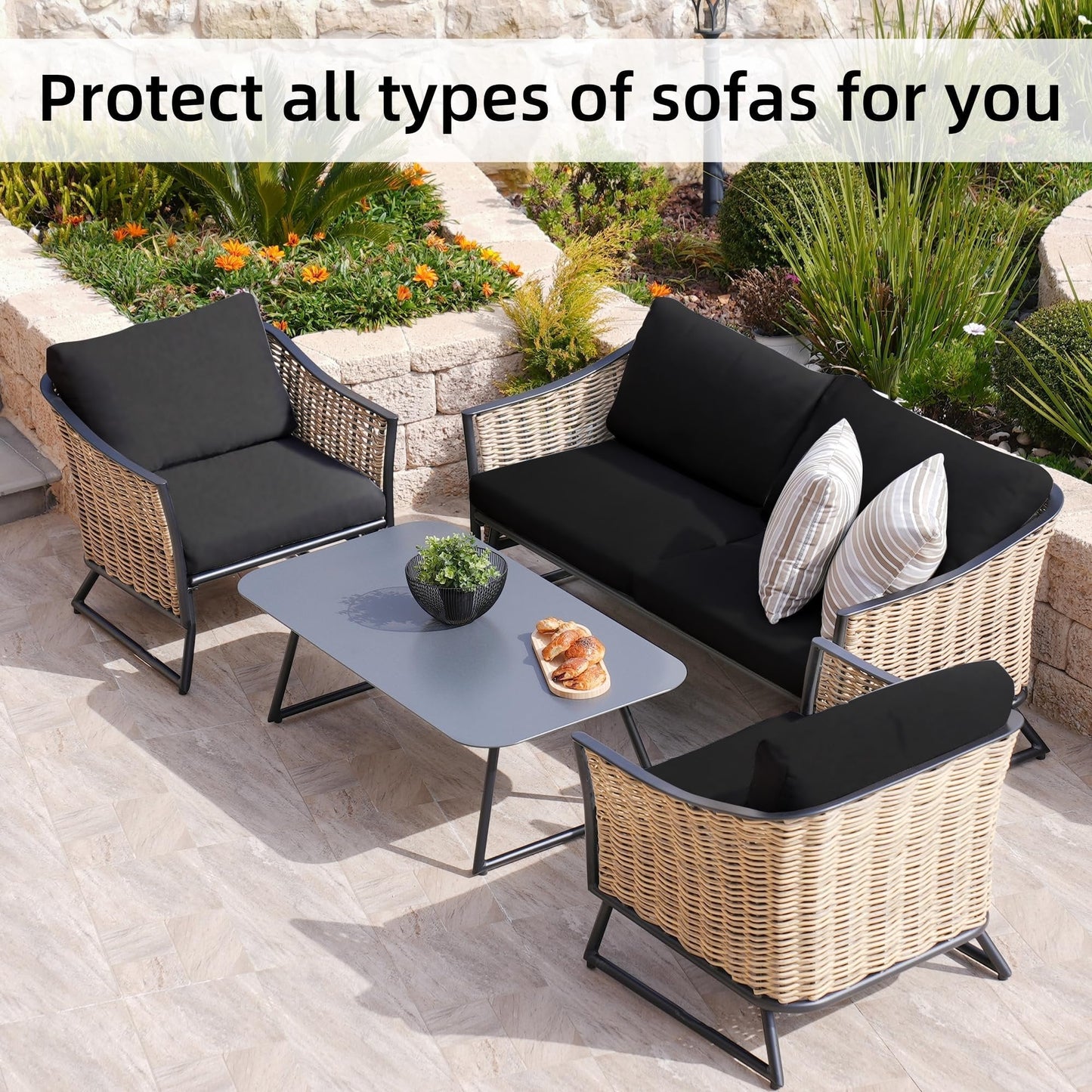 🪑 49% OFF Today | Stretch Sofa Cushion Covers Set ✨ Soft Fit Covers for 4 / 8 / 12 PCS