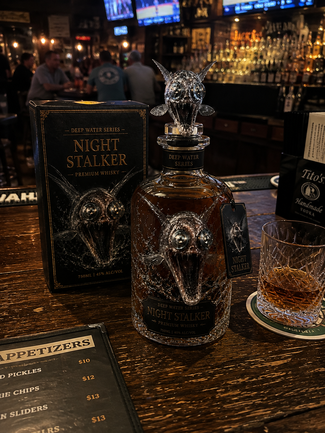 🌊 Night Stalker Deep-Sea Whiskey Decanter – 3D Collector Bottle