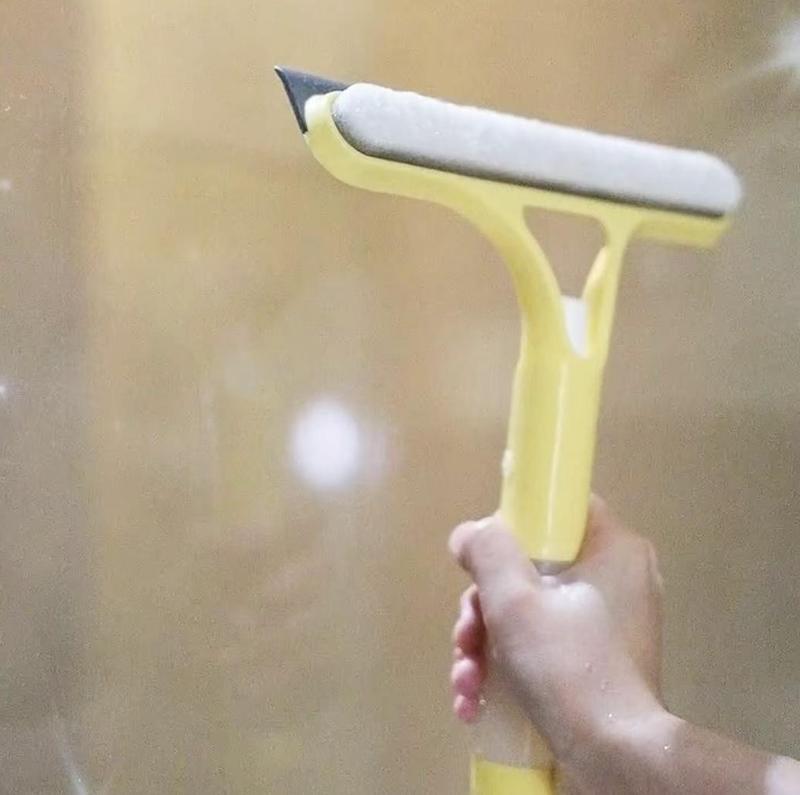 3-in-1 Window Cleaner: Spray + Scrub + Squeegee for Home & Car✨