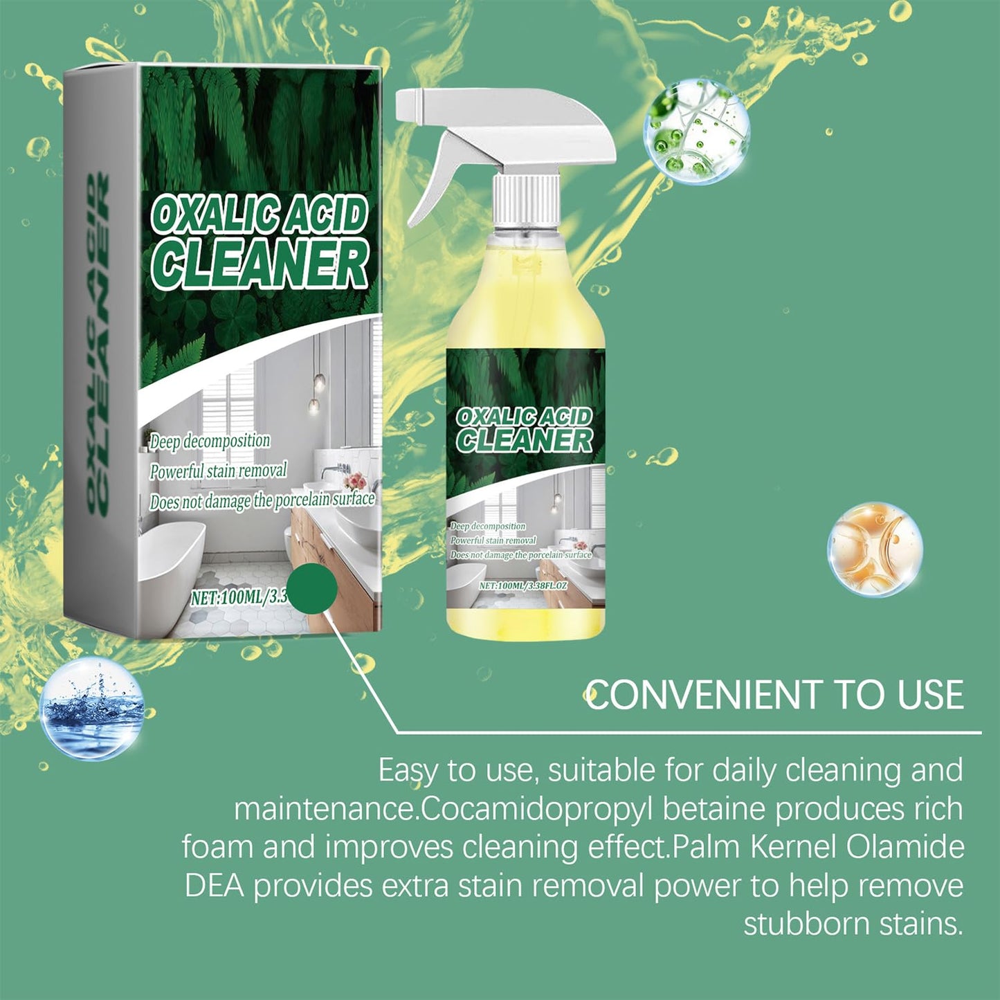 ✨✨ Buy 3 Free 2 - 🚽 Oxalic Acid Cleaner, Multipurpose Stain Remover Spray for Bathroom
