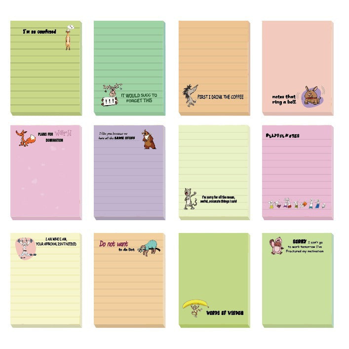 💼😂 12-Pack Sarcastic Office Sticky Notes – Funny Coworker Memo Pads & Hilarious Desk Gifts