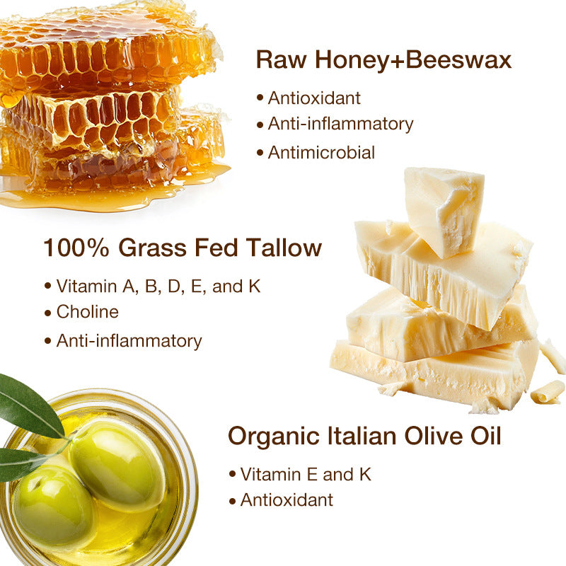 🔥Organic Grass-Fed Beef Tallow Balm with Raw Honey