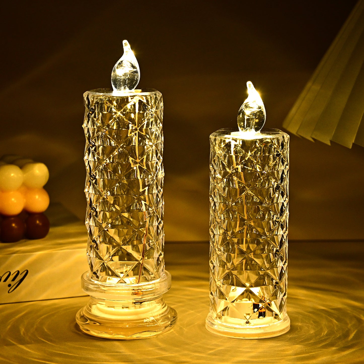 🎅Xmas Sales🔥Crystal LED Candle Set – Warm Flickering Glow for Date Nights, Parties & Home Decor