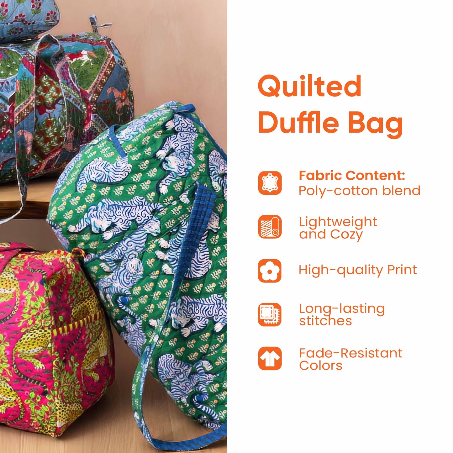 Hippie Journey Quilted Duffle Bag YS26