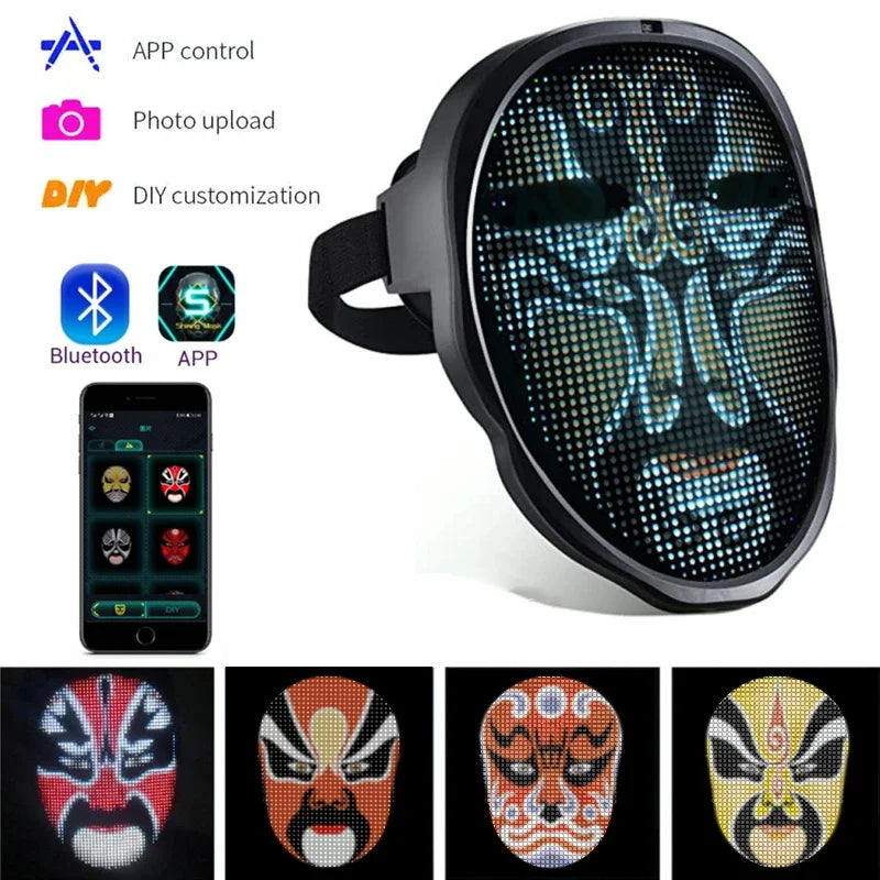 π LED Face-Changing Mask π» | Programmable Gestures β | Halloween / Party / DIY Fun π