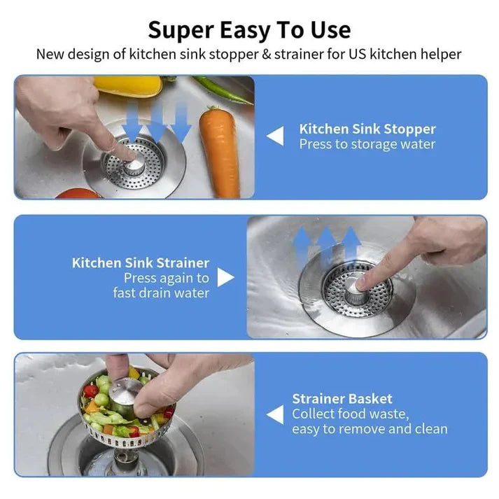 🔥LAST DAY 50% OFF-Upgraded 3 in 1 Kitchen Sink Drain Strainer