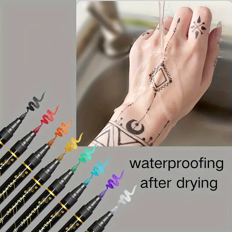 🔥Festivel Hot SALE 60% OFF - 10 Colors Temporary Tattoo Markers Set