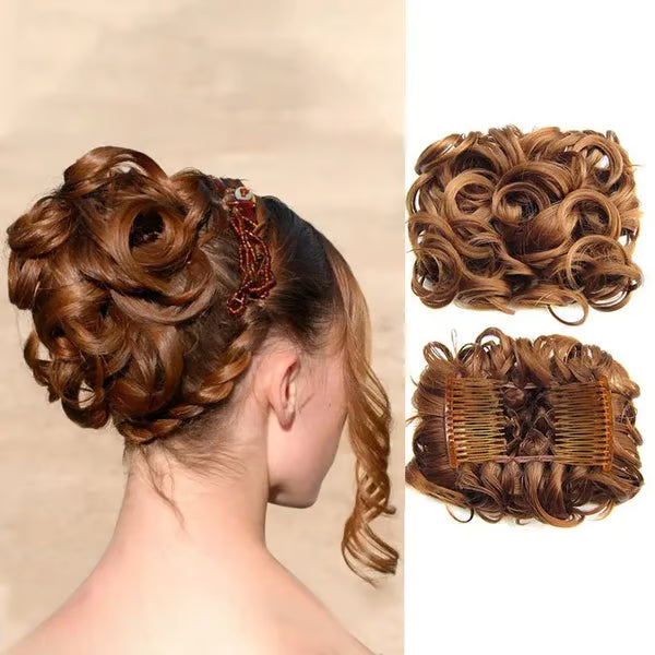 💃Messy Curly Dish Bun✨