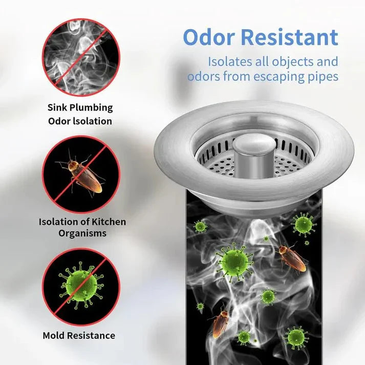 🔥LAST DAY 50% OFF-Upgraded 3 in 1 Kitchen Sink Drain Strainer