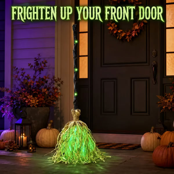 🧙♀️🧹Animated Moving Witch Broom with Light & Sound