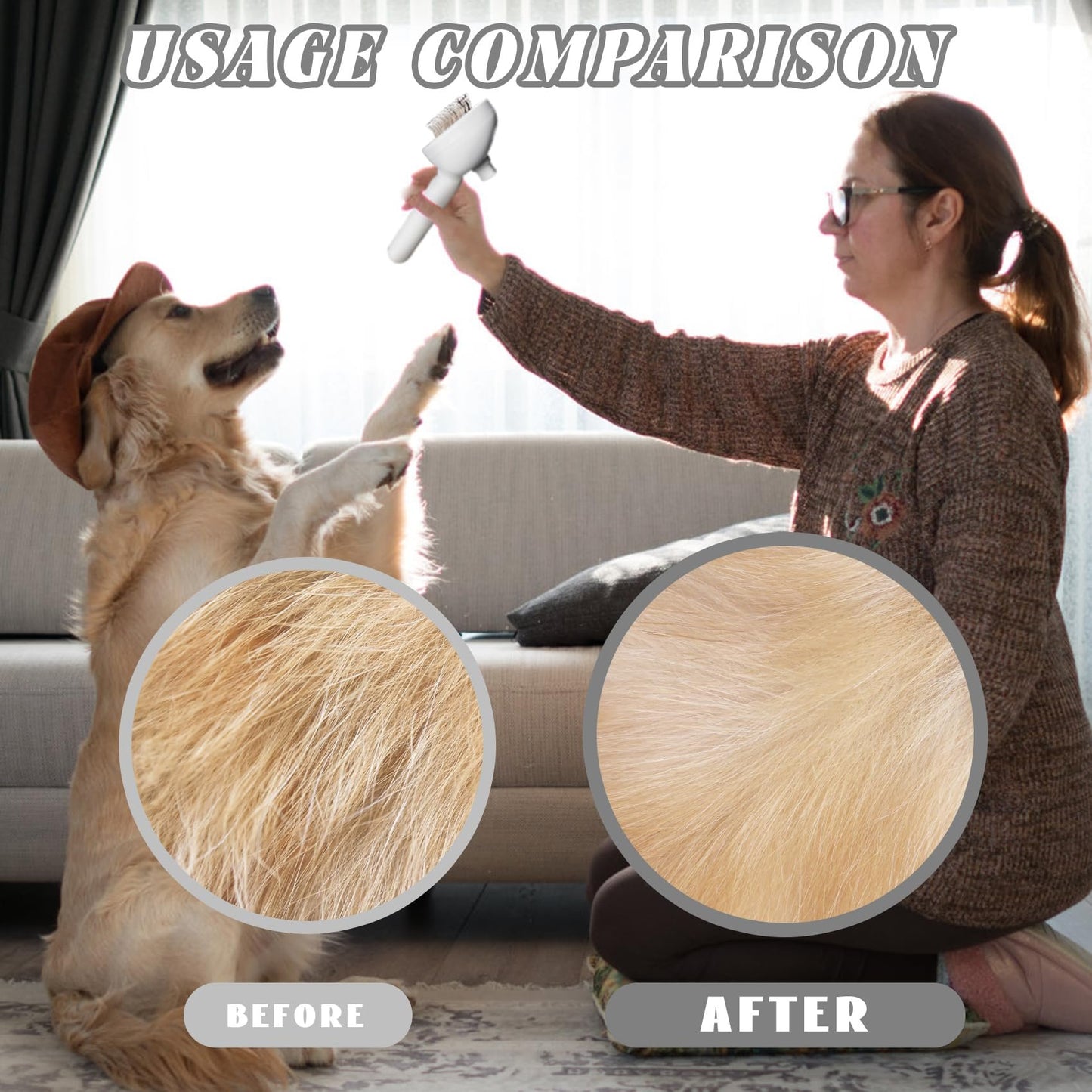 š„Hot SaleāØSelf-Cleaning Spray Pet Brush for Shedding