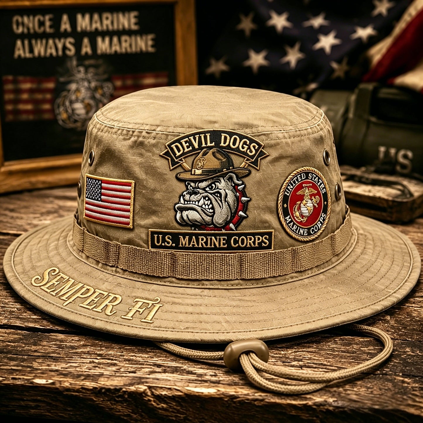 Last Day Promo: 43% OFF -š¾U.S. Marine Corps Devil Dogs Tribute Boonie Hat