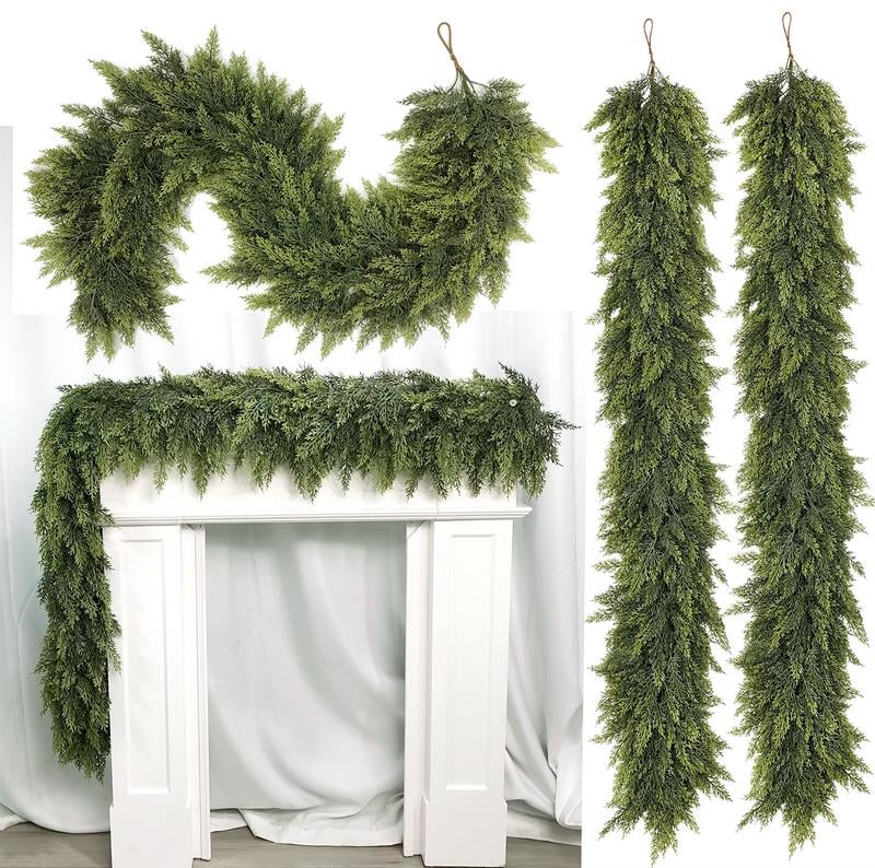 š2025 Super Value Seš„6 FT Artificial Cedar Garlands āRealistic Touch Winter Greenery
