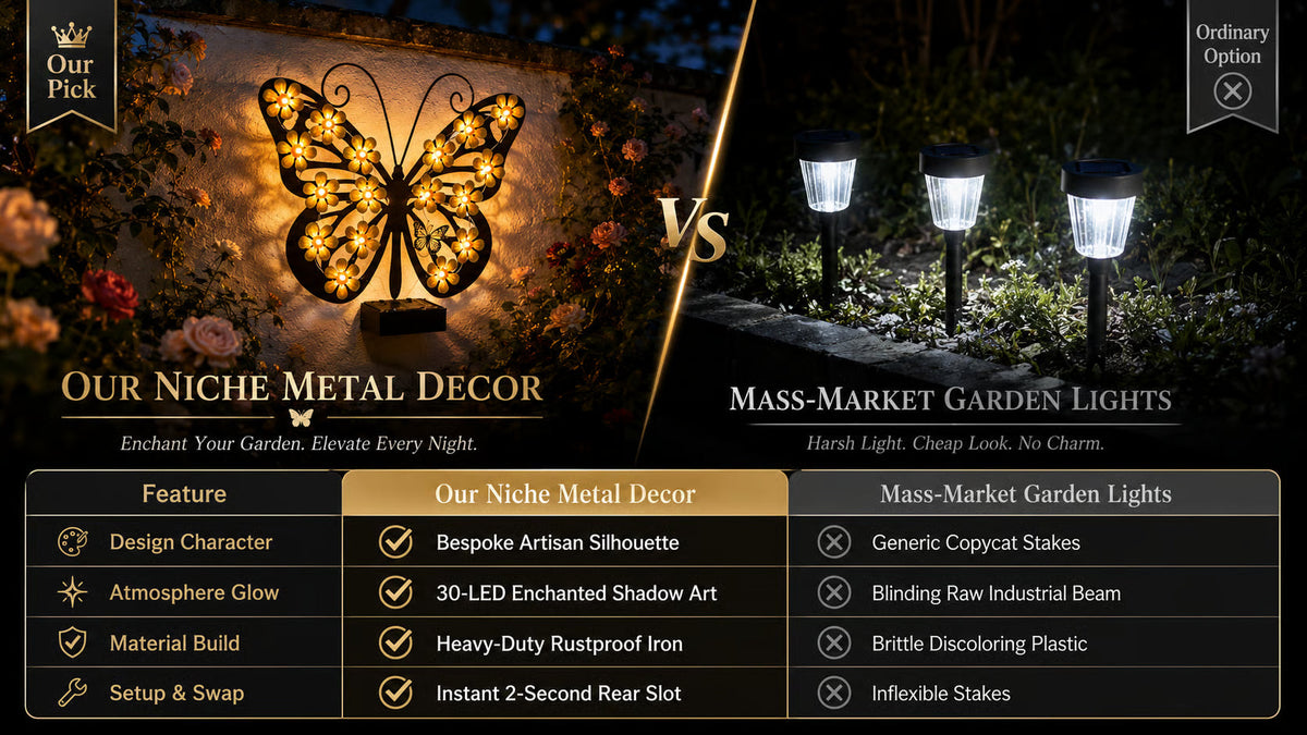🔥🦋Solar Lights Outdoor Metal Butterfly Wall Decor