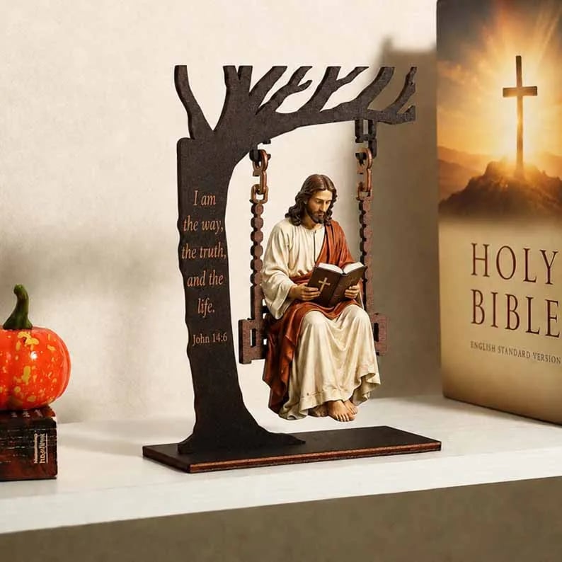 ✨ 50% OFF Today | Jesus Swing Hanging Ornament ✝️ Peaceful Christian Decor for Home & Gifts