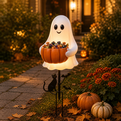 🔥 Spooky Season Sale – 50% Off 🎃 👻 Halloween Ghost Candy Holder Garden Stake