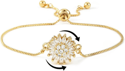🌻💎 Chic Sunflower Bracelet – Adjustable, Sparkling & Perfect for Any Occasion