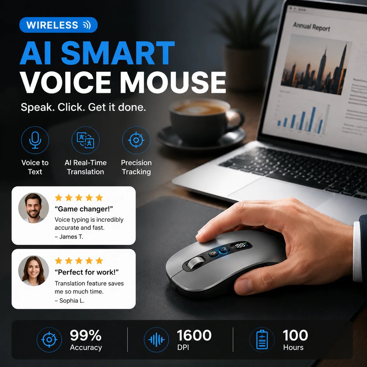 ⏳ Limited-Time 50% OFF | Wireless AI Smart Voice Mouse 🖱️ Upgrade Your Office Workflow
