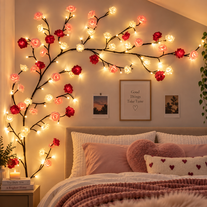 8FT Indoor Easter Vine String Lights – 96 Warm White LEDs, Plug-In Powered – Willow Branch Design for Indoor Easter Décor