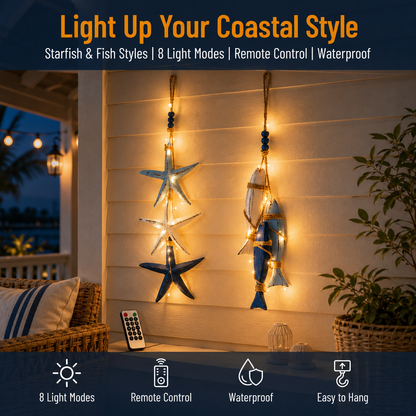 🔥Coastal Wooden Hanging Ornament Lights