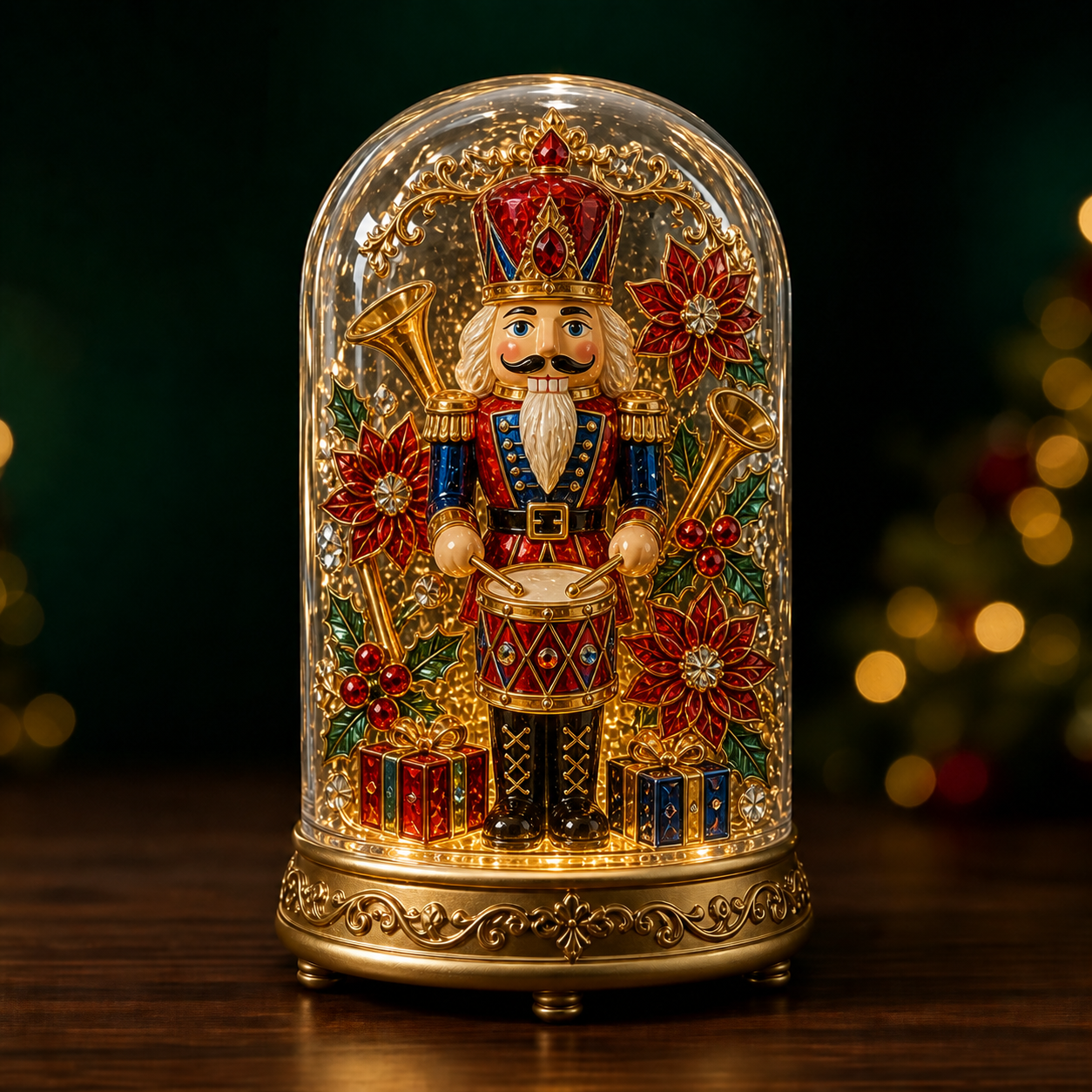 🎄✨ Enchanted Christmas Crystal Glass Lantern | Raised 3D Jewel Holiday LED Luminary for Mantel Décor & Magical Gifts 🎁