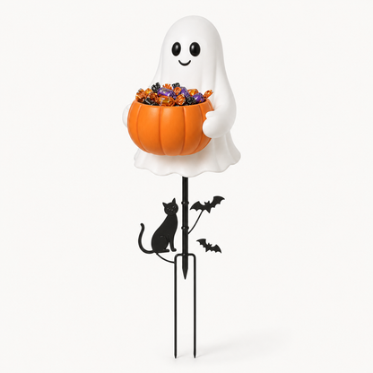 🔥 Spooky Season Sale – 50% Off 🎃 👻 Halloween Ghost Candy Holder Garden Stake