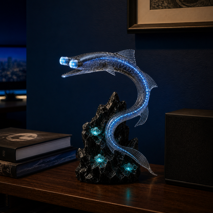 Abyssal Watcher Telescope Fish LED Sculpture – Deep Sea Collector Light