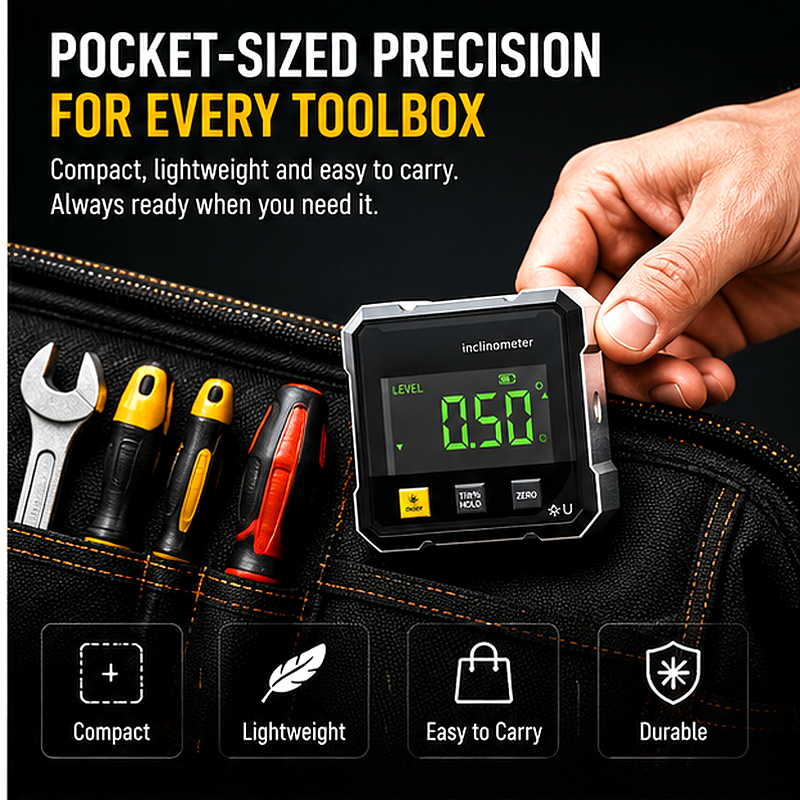 📐 Magnetic Digital Angle Gauge with LCD Display