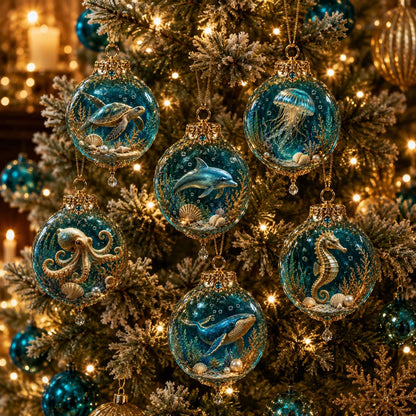 🌊🐢Ocean Wonders Christmas Ornament Collection | ✨Discover A World Beneath The Waves