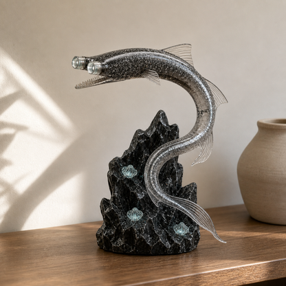 Abyssal Watcher Telescope Fish LED Sculpture – Deep Sea Collector Light