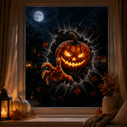🎃 2026 Halloween Window Decals – 3D Crack Glass Spooky Decorations for a Haunted Halloween Scene