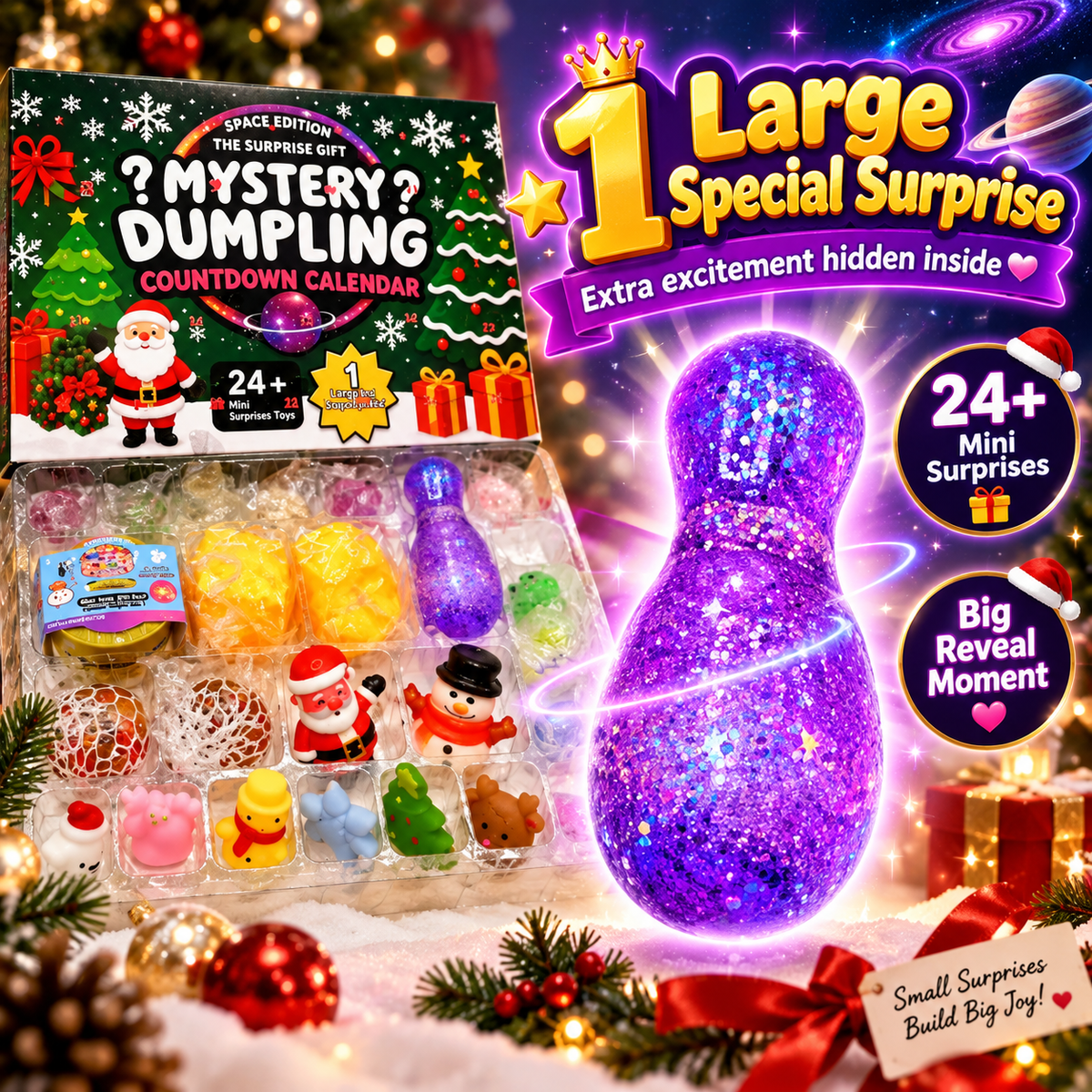 🎄 Space Edition Mystery Squishy Countdown Calendar | 🎁 24 Days of Different Surprises