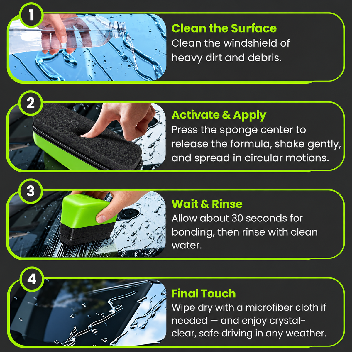 Brosse Anti-Film Gras pour Pare-Brise 2.0 – Une Vision Plus Nette par Tous les Temps