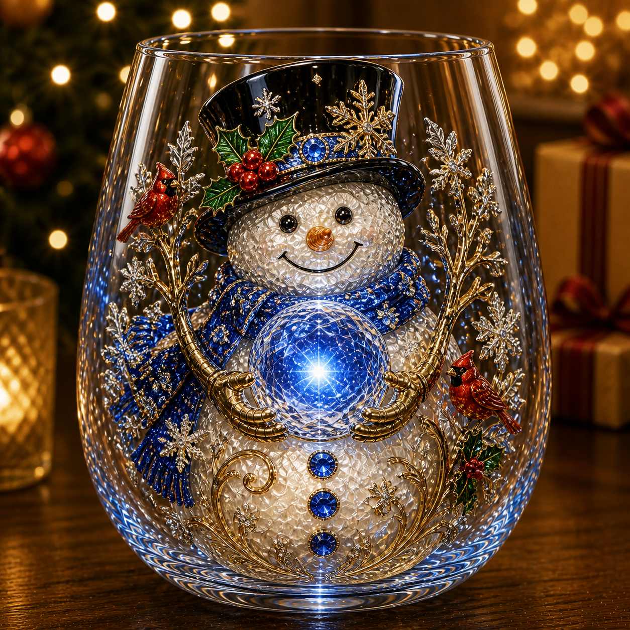 🎄✨ Enchanted Christmas Crystal Glass Art Cup | Bright Raised 3D Holiday Glassware for Whiskey, Festive Décor & Magical Gifts 🎁